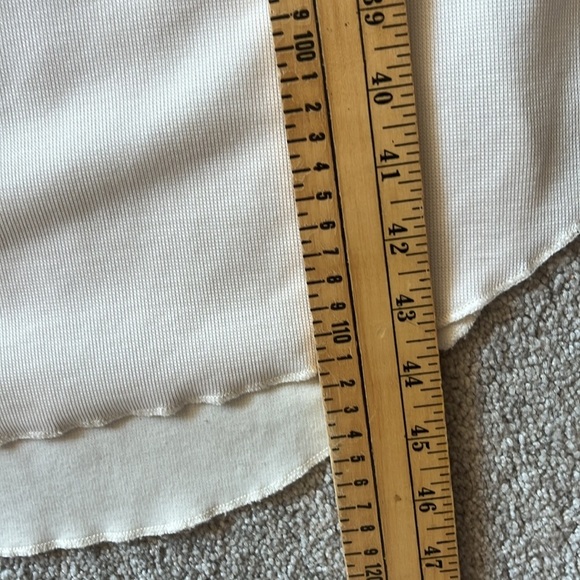 Zara Cream Textured Weave Racerback Tank Curved Raw Hem Midi Dress Size M - Picture 9 of 9